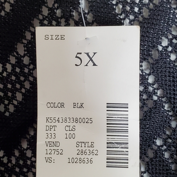 Catherines Chevron Stripe Open Front Stretch Cardigan Size 5X Asymmetric Hem NEW - Picture 10 of 14